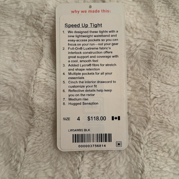 Lululemon black speed up tight - Picture 4 of 4